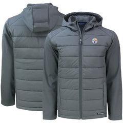 Pittsburgh Steelers  Cutter & Buck Evoke PrimaLoft Hybrid Eco Softshell Recycled Full-Zip Hooded Jacket