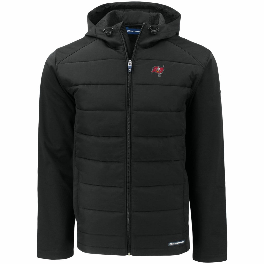 Tampa Bay Buccaneers  Cutter & Buck Evoke PrimaLoft Hybrid Eco Softshell Recycled Full-Zip Hooded Jacket