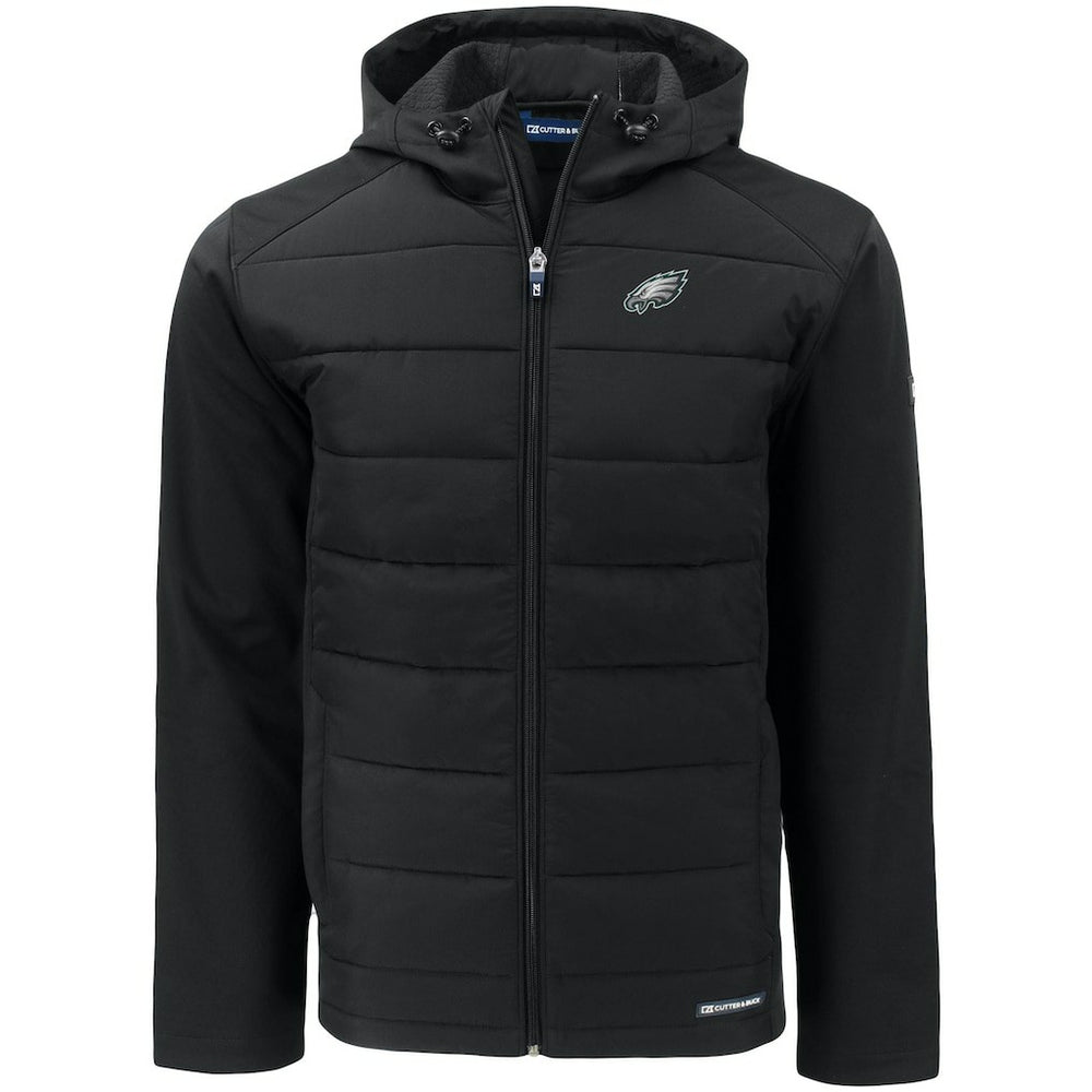 Philadelphia Eagles  Cutter & Buck Evoke PrimaLoft Hybrid Eco Softshell Recycled Full-Zip Hooded Jacket