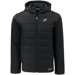 Philadelphia Eagles  Cutter & Buck Evoke PrimaLoft Hybrid Eco Softshell Recycled Full-Zip Hooded Jacket