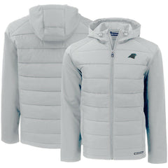 Carolina Panthers  Cutter & Buck Evoke PrimaLoft Hybrid Eco Softshell Recycled Full-Zip Hooded Jacket