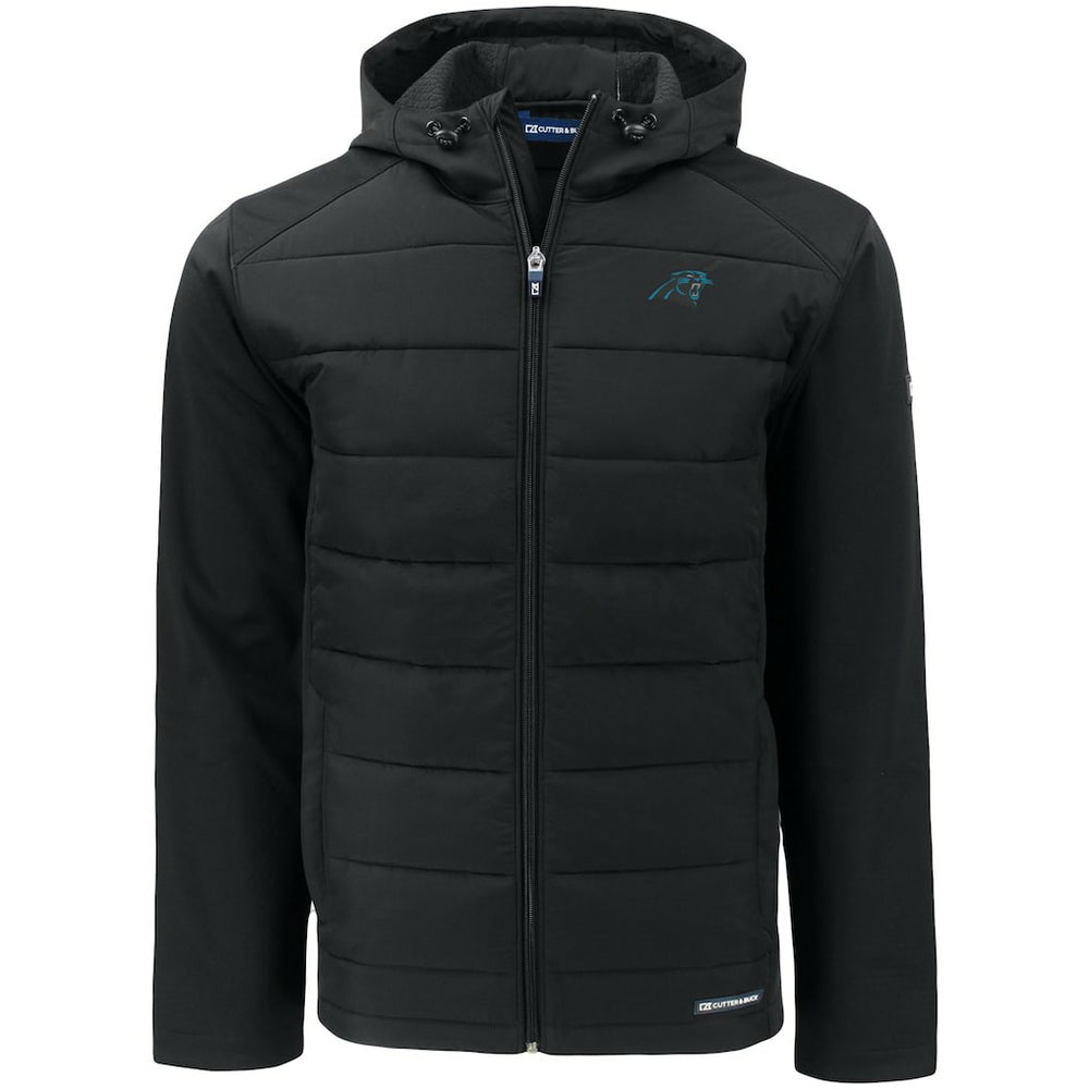 Carolina Panthers  Cutter & Buck Evoke PrimaLoft Hybrid Eco Softshell Recycled Full-Zip Hooded Jacket