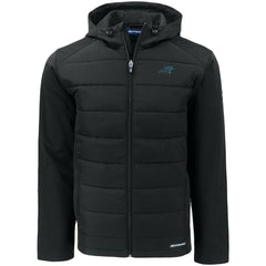 Carolina Panthers  Cutter & Buck Evoke PrimaLoft Hybrid Eco Softshell Recycled Full-Zip Hooded Jacket
