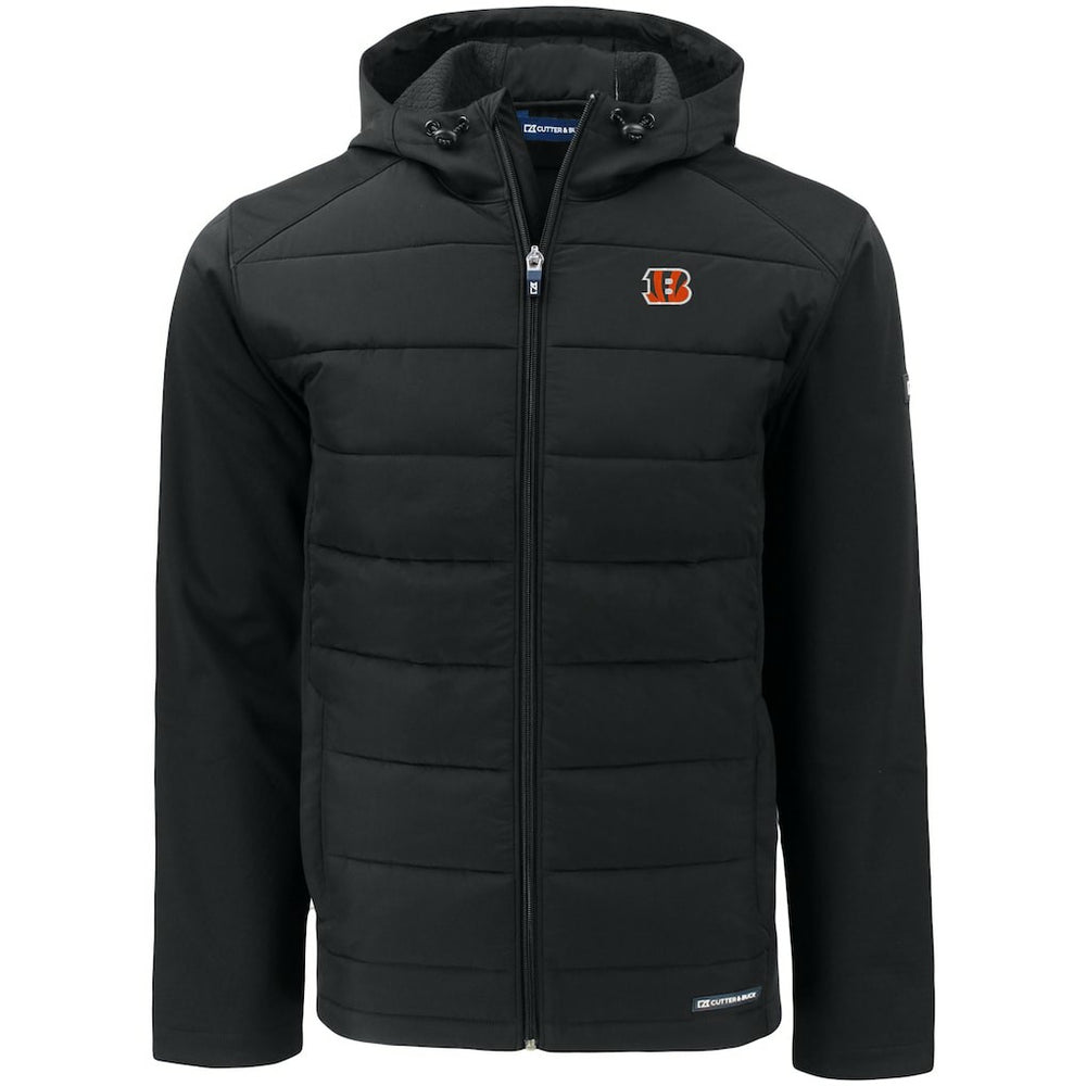 Cincinnati Bengals  Cutter & Buck Evoke PrimaLoft Hybrid Eco Softshell Recycled Full-Zip Hooded Jacket