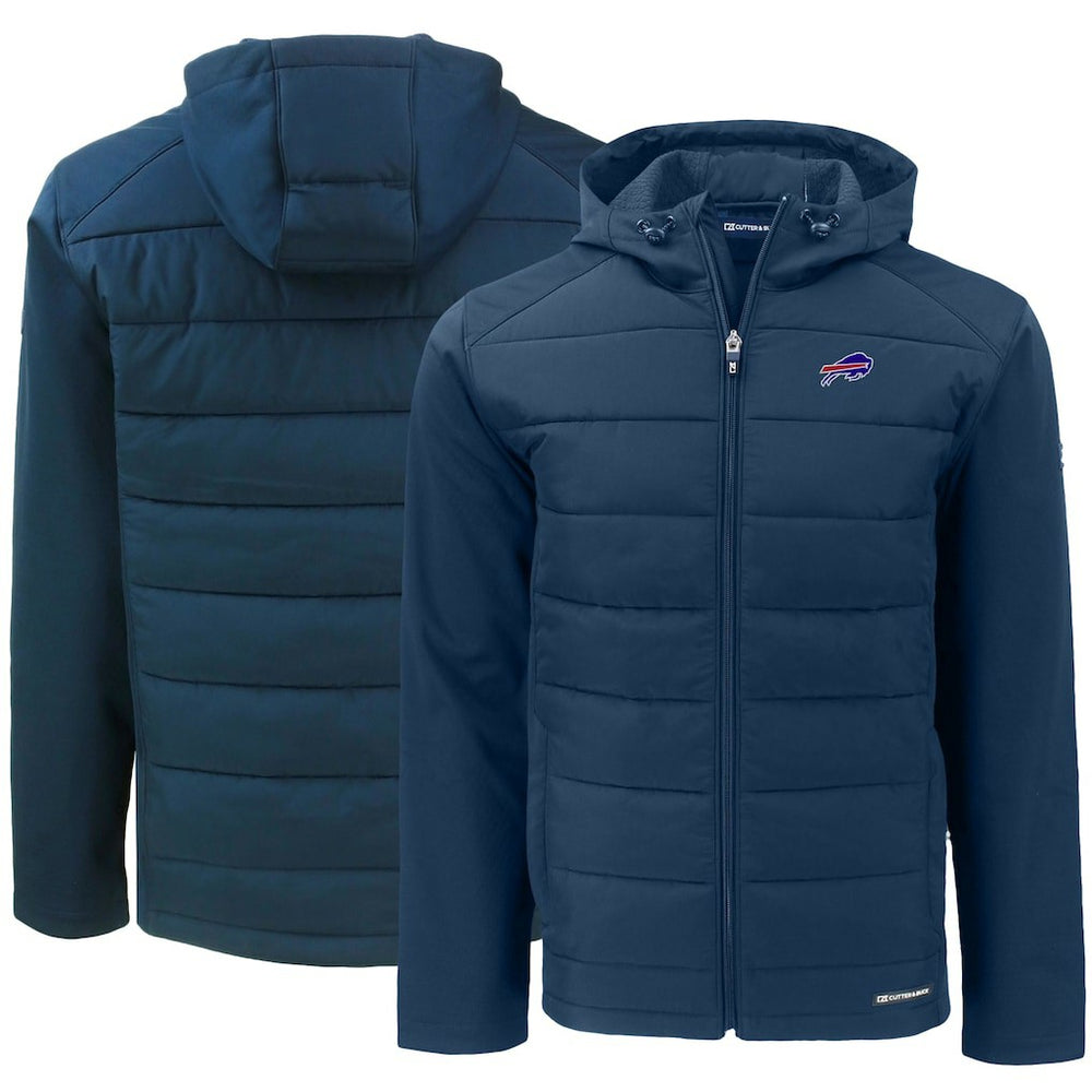 Buffalo Bills  Cutter & Buck Evoke PrimaLoft Hybrid Eco Softshell Recycled Full-Zip Hooded Jacket