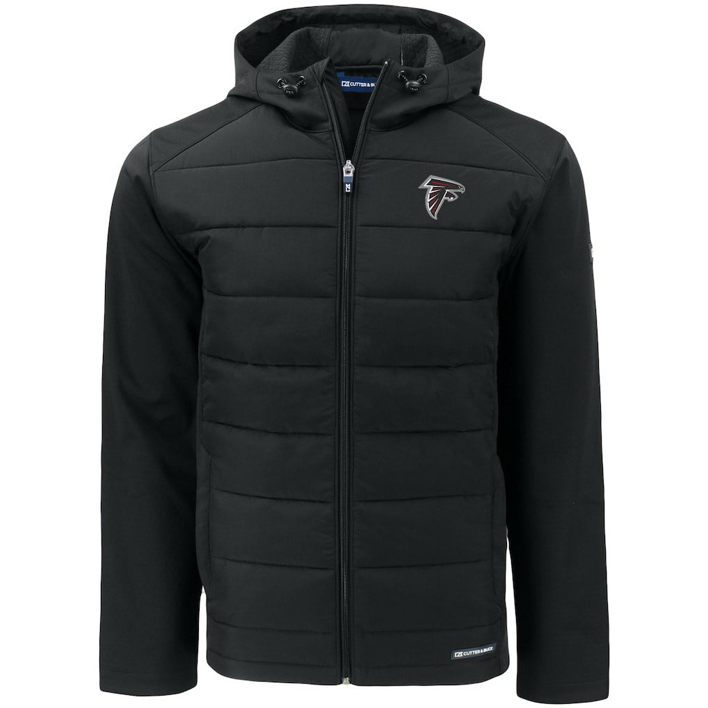 Atlanta Falcons  Cutter & Buck Evoke PrimaLoft Hybrid Eco Softshell Recycled Full-Zip Hooded Jacket