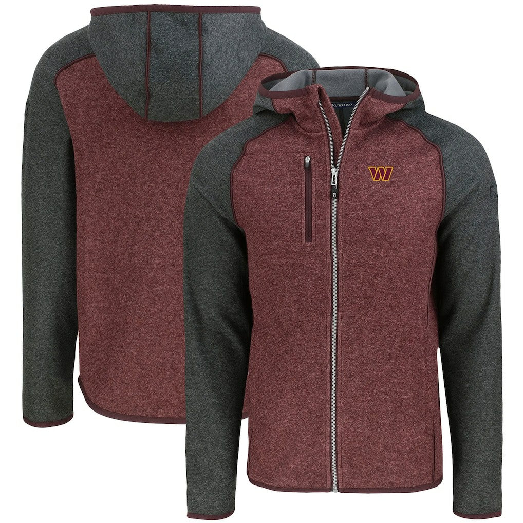 Washington Commanders  Cutter & Buck Mainsail Full-Zip Hooded Jacket