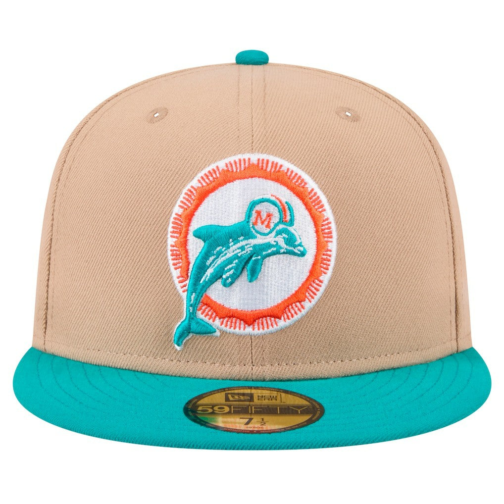 Miami Dolphins New Era Throwback Logo Main 59FIFTY Fitted Hat