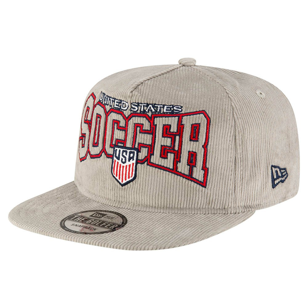 USMNT New Era Corduroy Golfer Adjustable Hat Gray - New Era