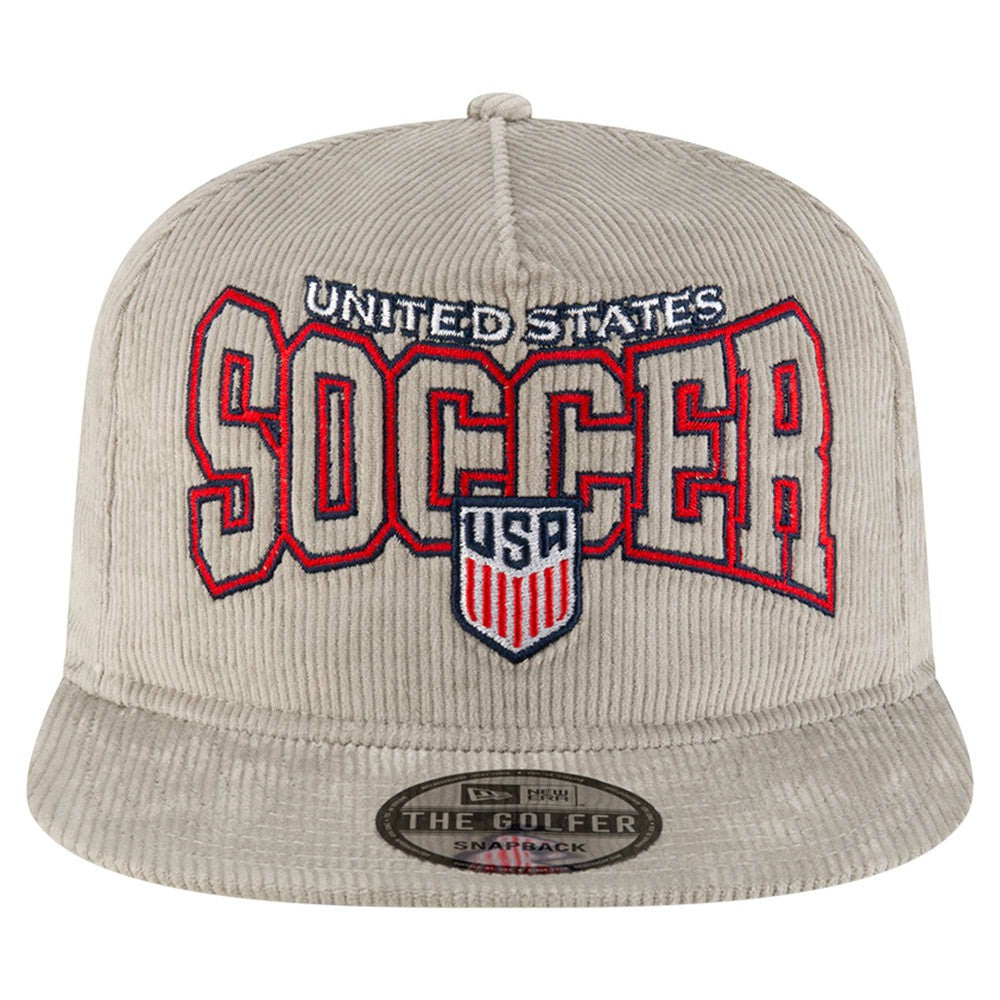 USMNT New Era Corduroy Golfer Adjustable Hat Gray - New Era