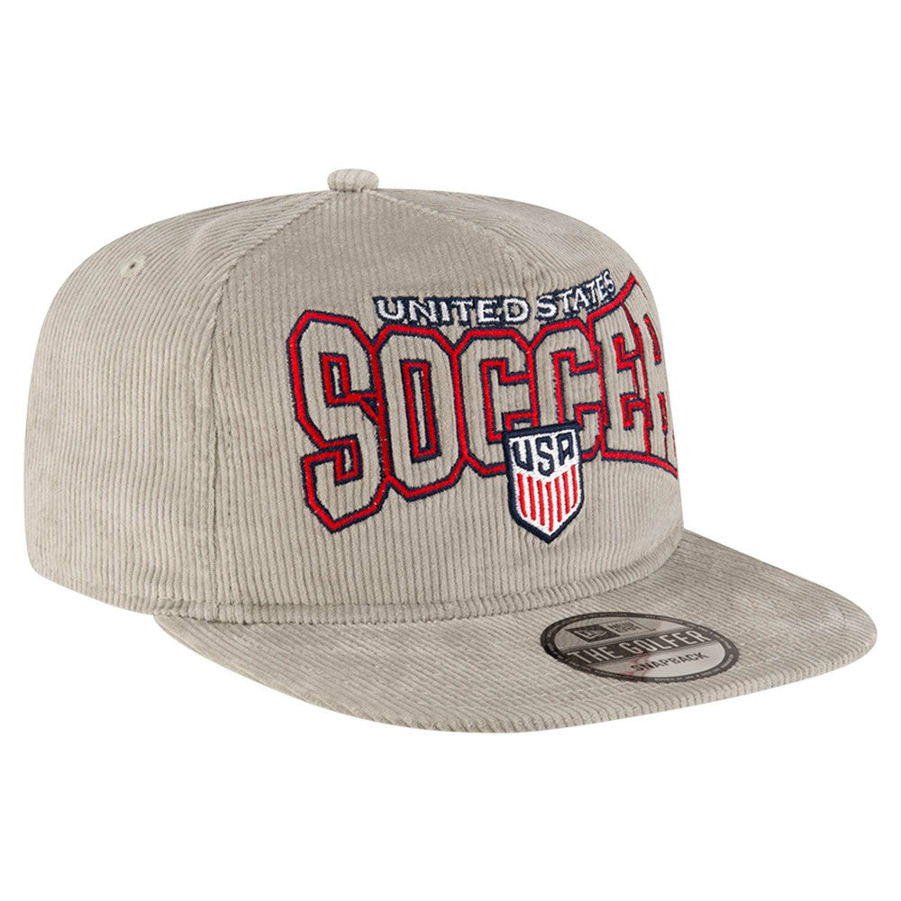 USMNT New Era Corduroy Golfer Adjustable Hat Gray - New Era