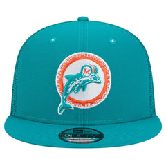 Miami Dolphins New Era Throwback Main Trucker 9FIFTY Snapback Hat