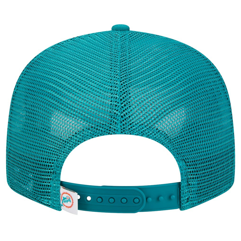 Miami Dolphins New Era Throwback Main Trucker 9FIFTY Snapback Hat