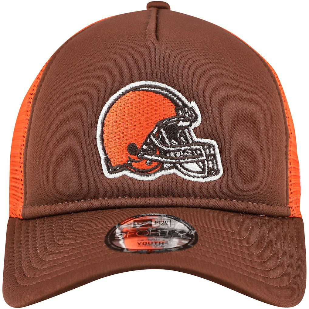 Cleveland Browns New Era Youth A-Frame 9FORTY Trucker Adjustable Hat