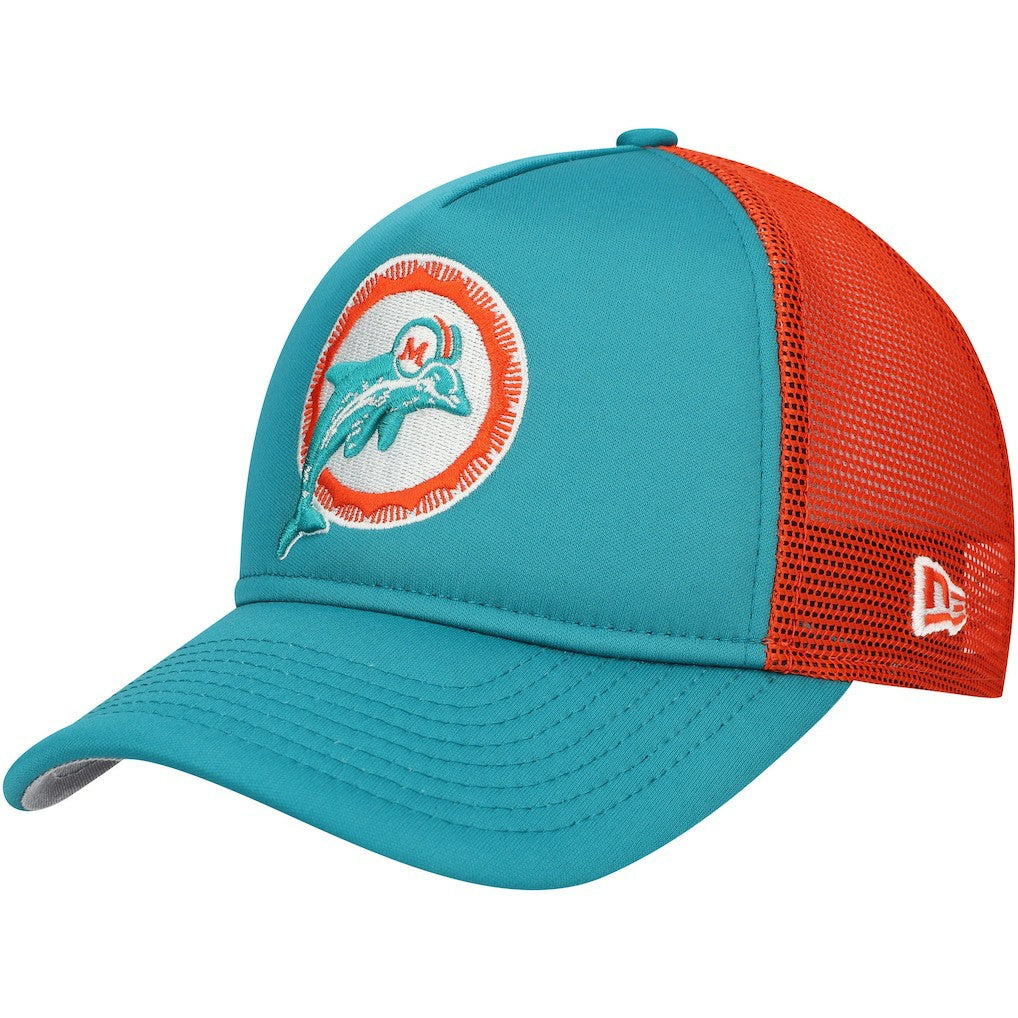 Miami Dolphins New Era Youth A-Frame 9FORTY Trucker Adjustable Hat