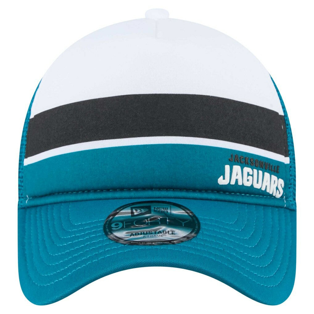 Jacksonville Jaguars New Era Youth Sport Night Color Block 9FORTY A-Frame Trucker Adjustable Hat