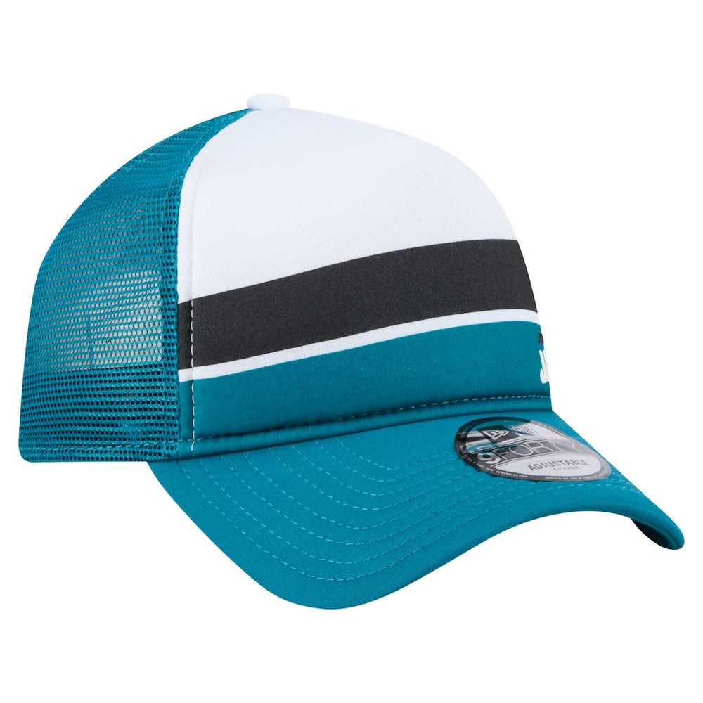 Jacksonville Jaguars New Era Youth Sport Night Color Block 9FORTY A-Frame Trucker Adjustable Hat