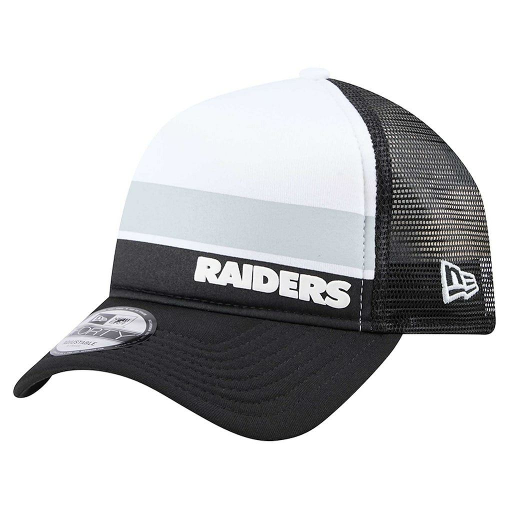 Las Vegas Raiders New Era Youth Sport Night Color Block 9FORTY A-Frame Trucker Adjustable Hat
