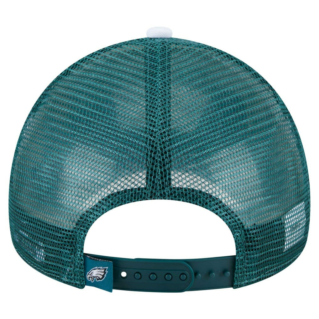 Philadelphia Eagles New Era Youth Sport Night Color Block 9FORTY A-Frame Trucker Adjustable Hat