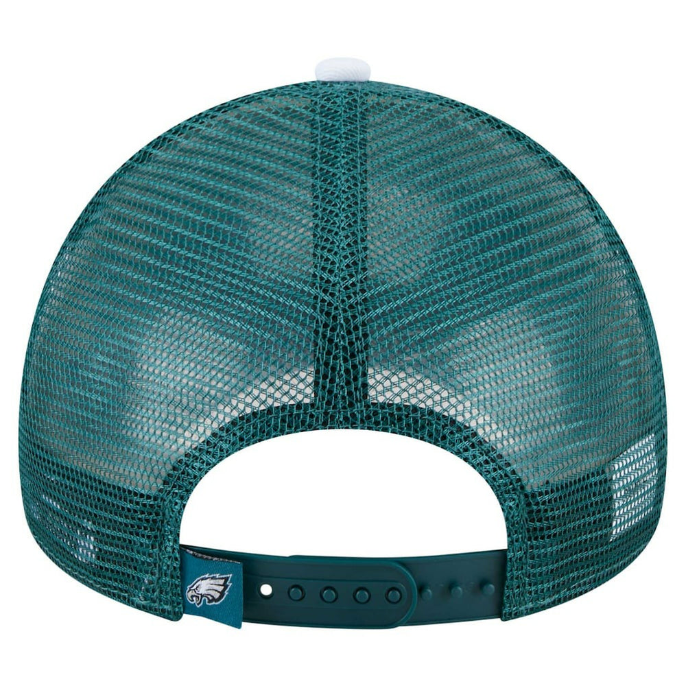Philadelphia Eagles New Era Youth Sport Night Color Block 9FORTY A-Frame Trucker Adjustable Hat
