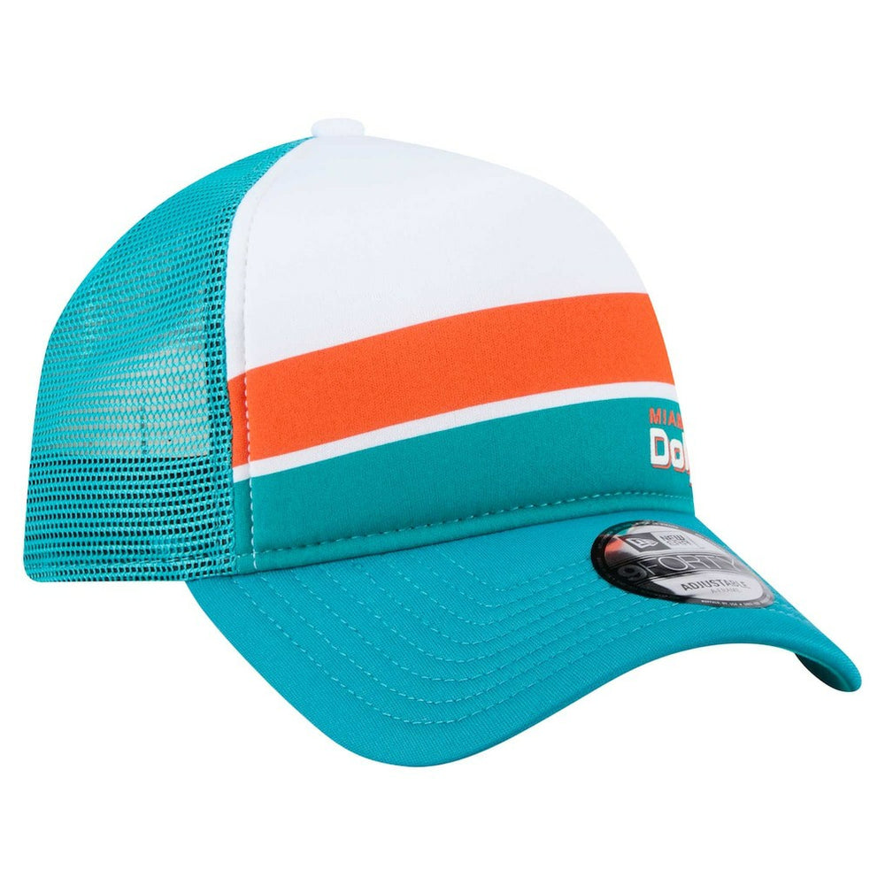 Miami Dolphins New Era Preschool Sport Night Color Block 9FORTY A-Frame Trucker Adjustable Hat