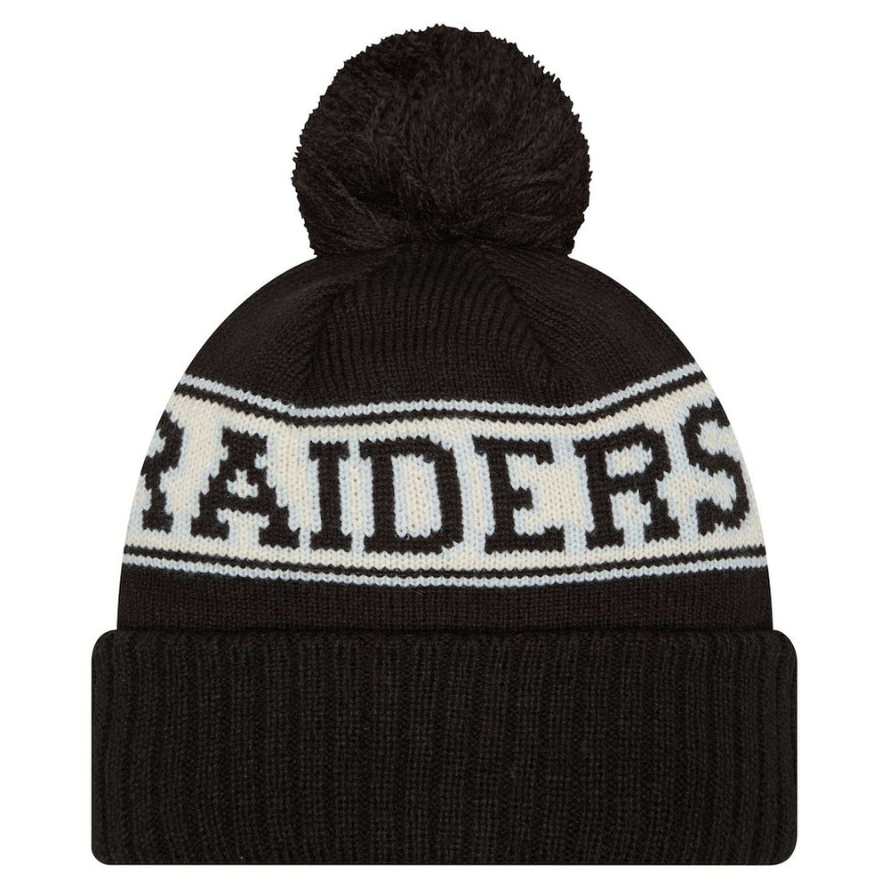Las Vegas Raiders New Era Youth  Retro Cuffed Knit Hat with Pom
