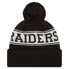 Las Vegas Raiders New Era Youth  Retro Cuffed Knit Hat with Pom