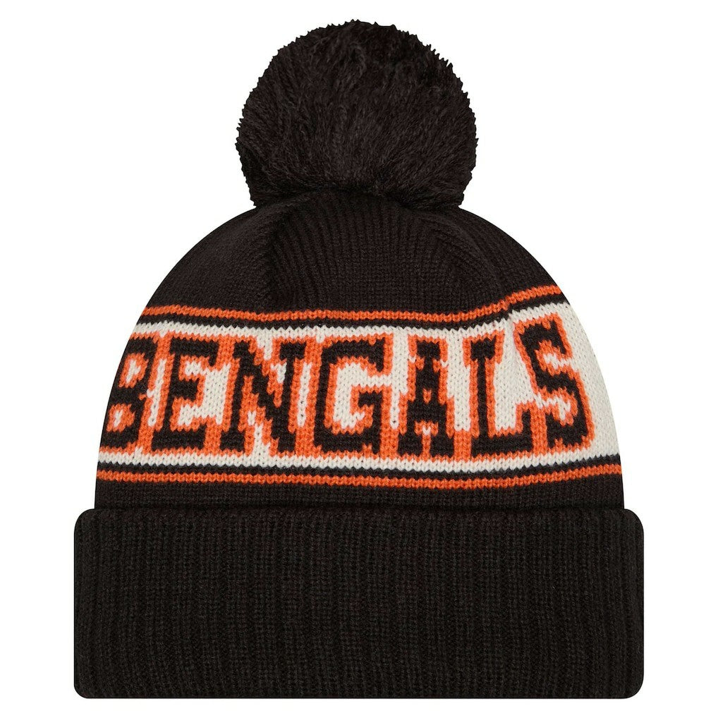 Cincinnati Bengals New Era Youth  Retro Cuffed Knit Hat with Pom