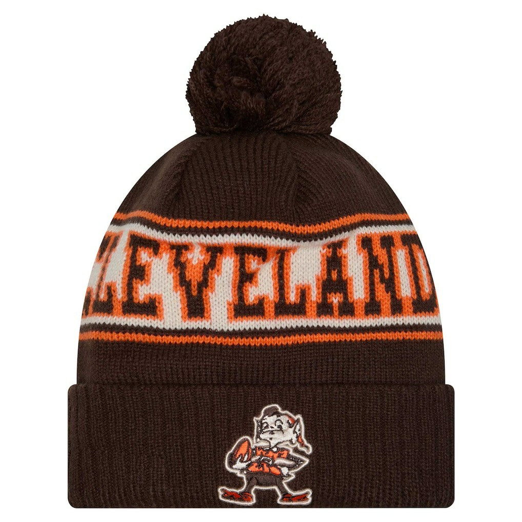 Cleveland Browns New Era Youth  Retro Cuffed Knit Hat with Pom