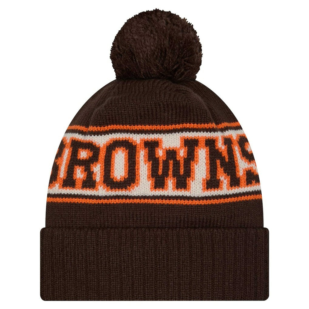 Cleveland Browns New Era Youth  Retro Cuffed Knit Hat with Pom
