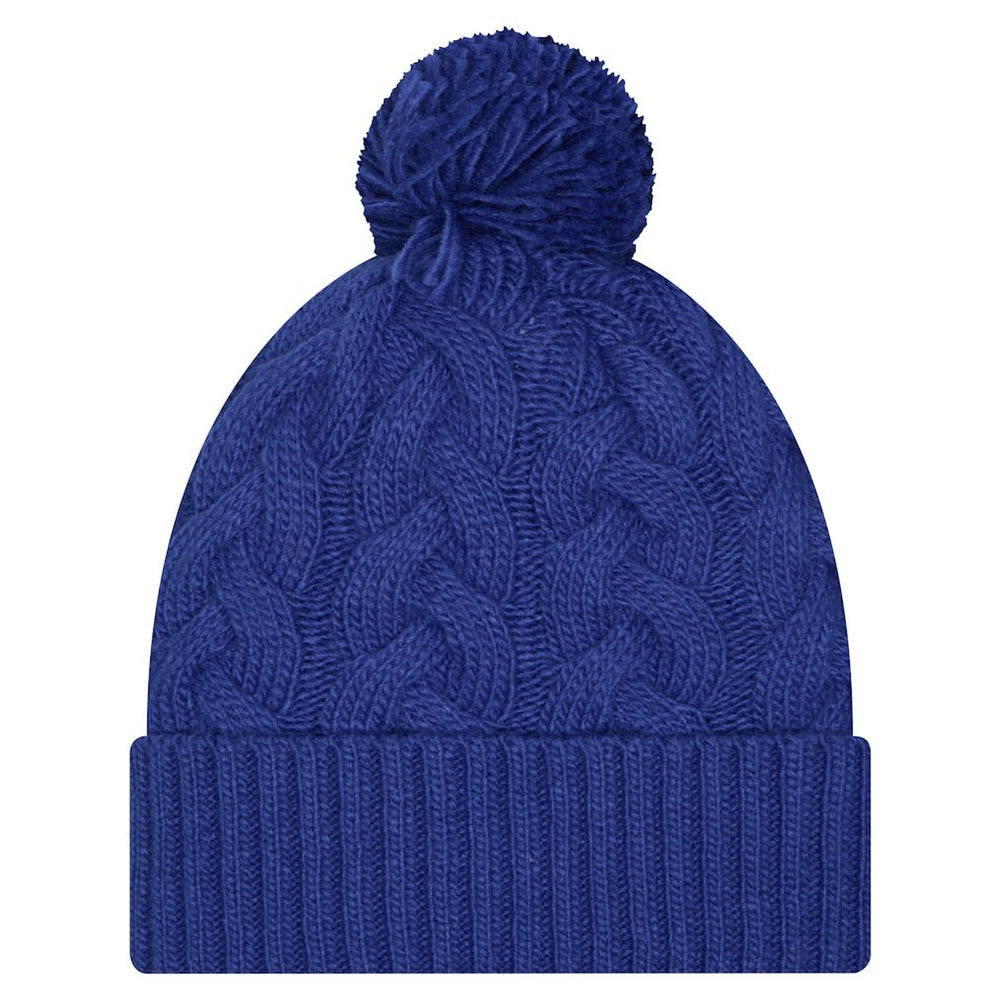 New York Giants New Era Girls Youth Cabled Cuffed Knit Hat with Pom