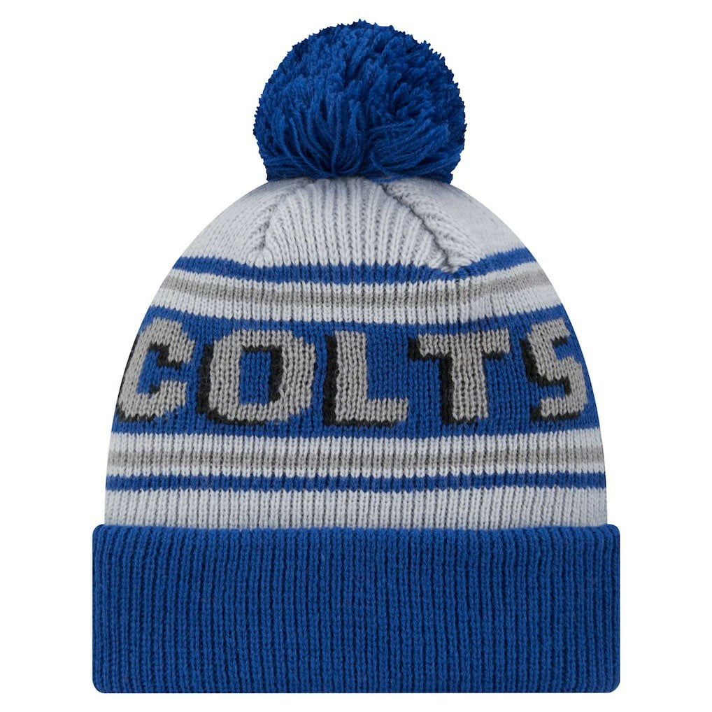 Indianapolis Colts New Era Youth Main Cuffed Knit Hat with Pom