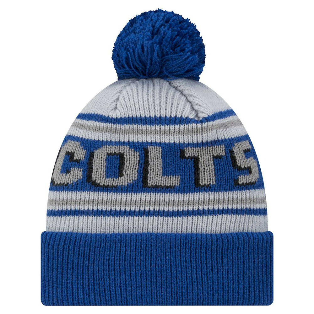 Indianapolis Colts New Era Youth Main Cuffed Knit Hat with Pom