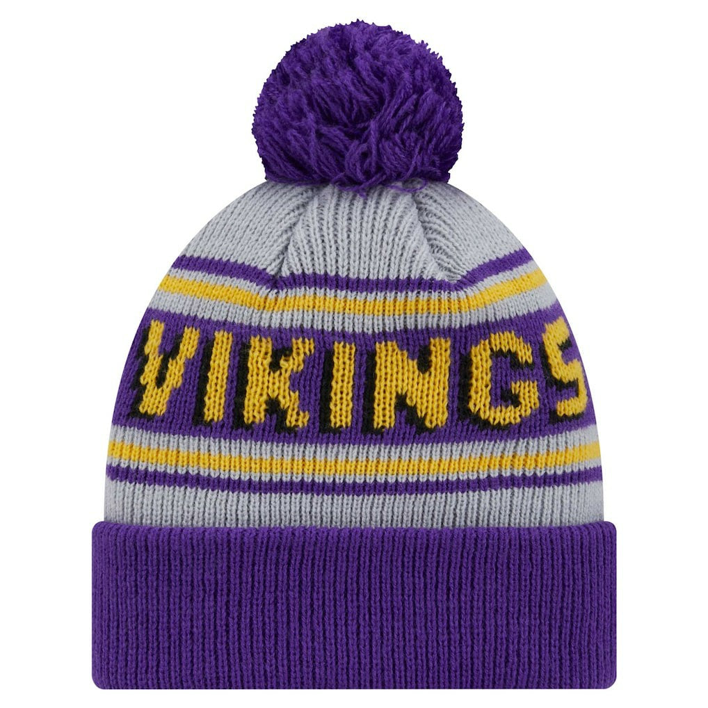 Minnesota Vikings New Era Youth Main Cuffed Knit Hat with Pom