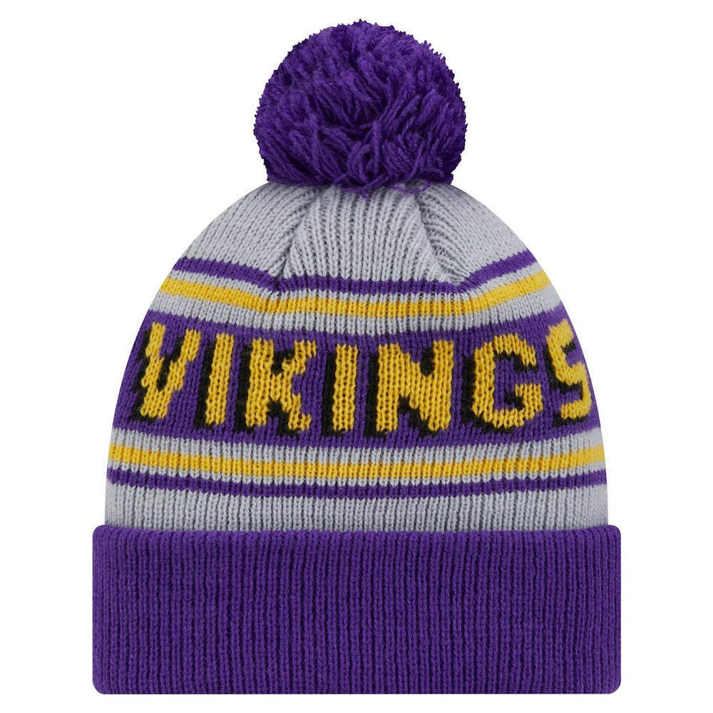 Minnesota Vikings New Era Youth Main Cuffed Knit Hat with Pom