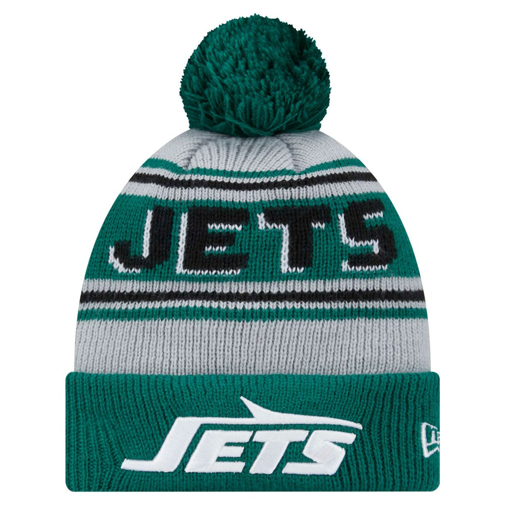 New York Jets New Era Youth Main Cuffed Knit Hat with Pom