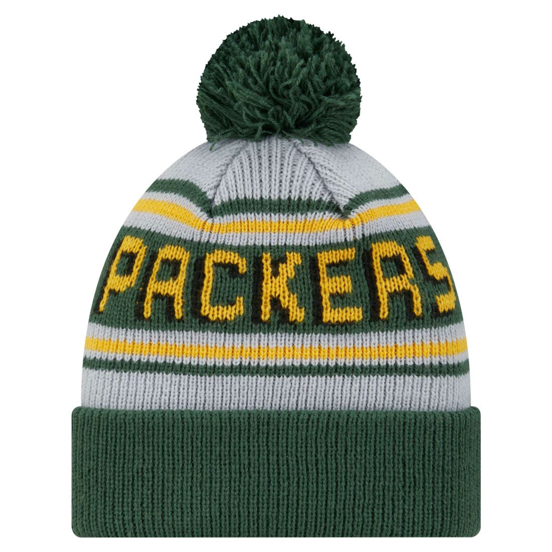 Green Bay Packers New Era Youth Main Cuffed Knit Hat with Pom