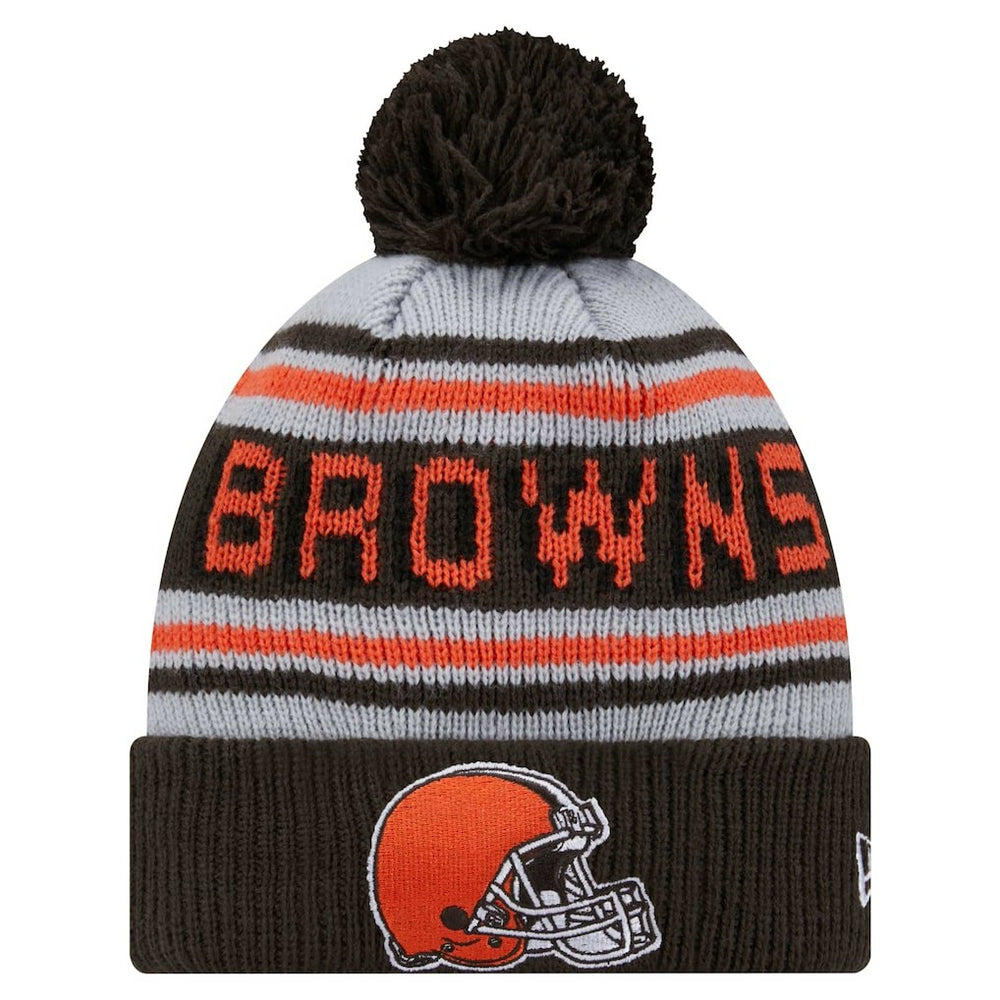 Cleveland Browns New Era Youth Main Cuffed Knit Hat with Pom