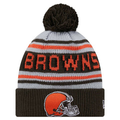 Cleveland Browns New Era Youth Main Cuffed Knit Hat with Pom