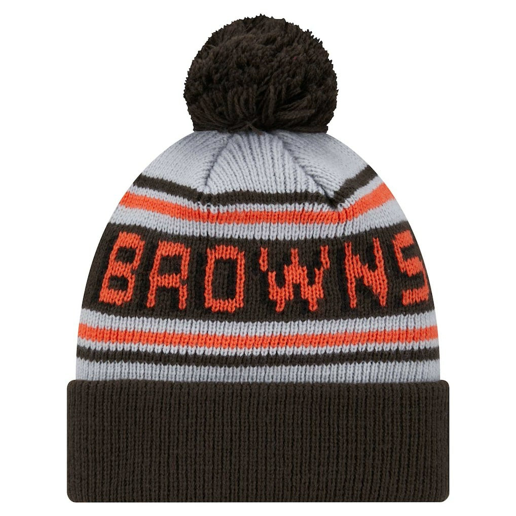Cleveland Browns New Era Youth Main Cuffed Knit Hat with Pom