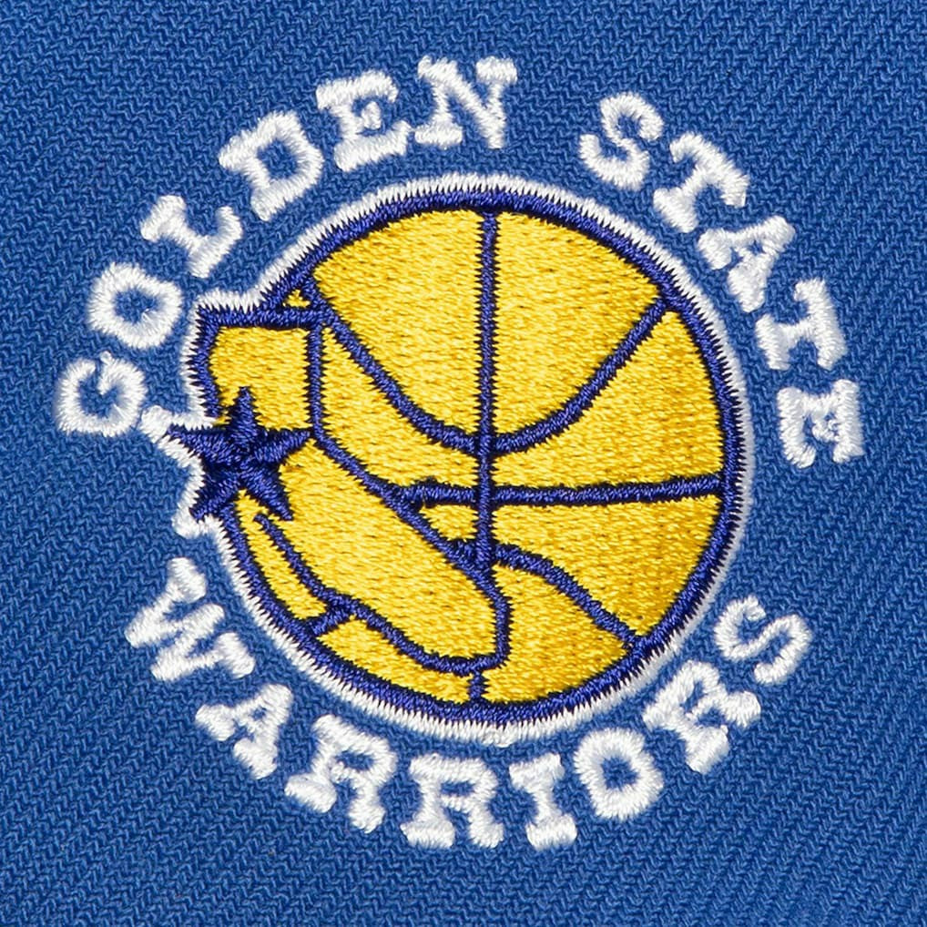 Golden State Warriors Retro Sport Color Block Script Snapback Hat sale On Sale