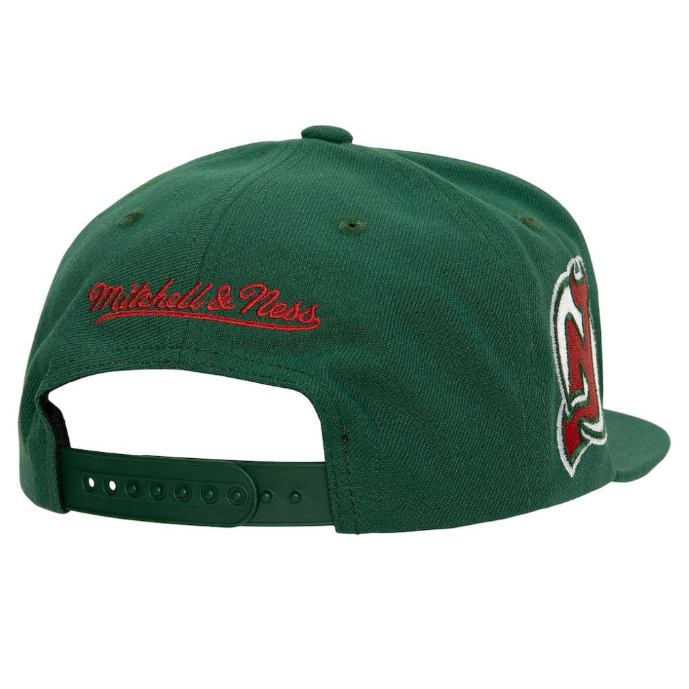 New Jersey Devils Mitchell & Ness Retro Script Colorblock Snapback Hat Online