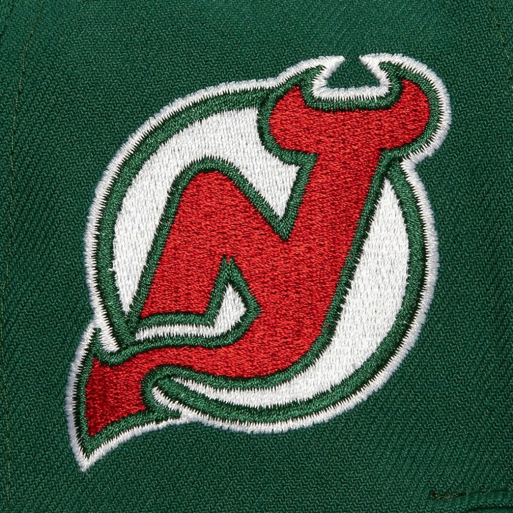 New Jersey Devils Mitchell & Ness Retro Script Colorblock Snapback Hat Online