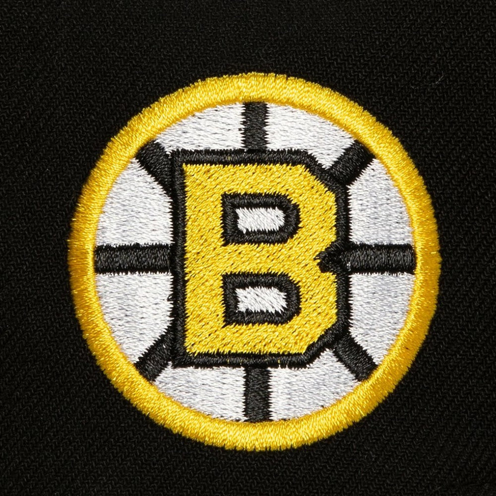 Boston Bruins Mitchell & Ness Retro Script Colorblock Snapback Hat Online