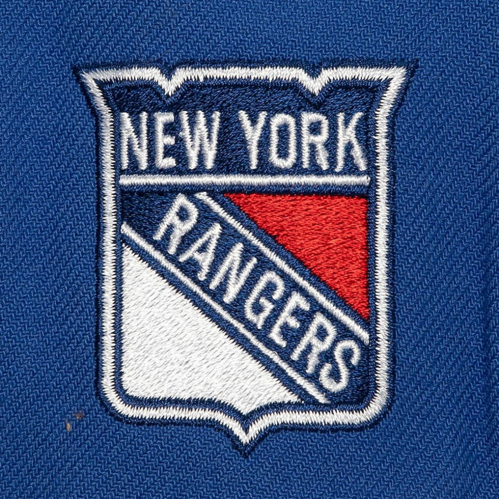 New York Rangers Mitchell & Ness Retro Script Colorblock Snapback Hat Sale