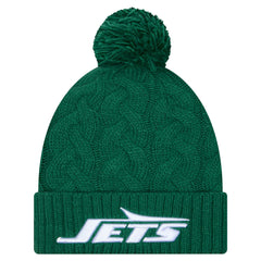 New York Jets New Era Women's Cable Cuffed Knit Hat with Pom