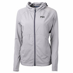 Pittsburgh Pirates Cutter & Buck Women's City Connect Adapt Eco Knit Hybrid Recycled Full-Zip Hooded Jacket | MLB Sale
