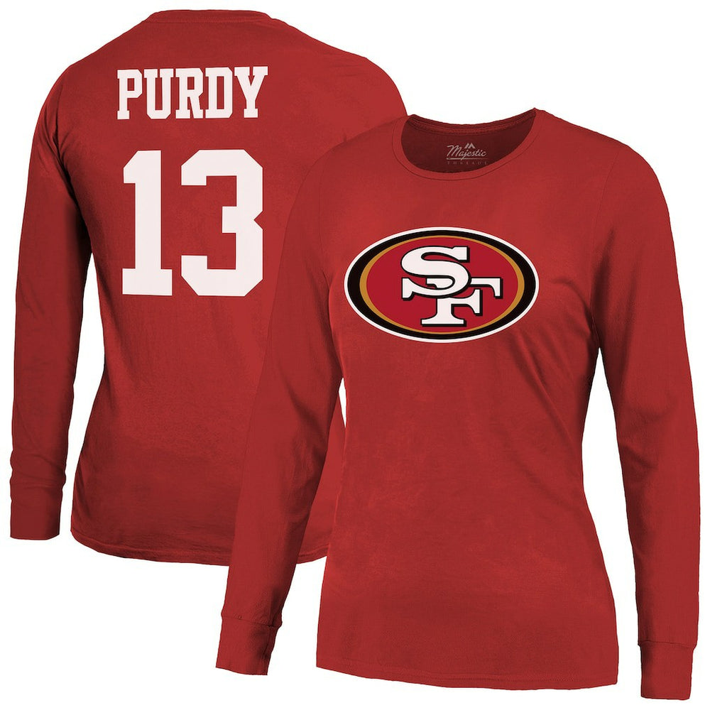 San Francisco 49ers  Brock Purdy  Majestic Threads Women's Player Name & Number Long Sleeve T-Shirt
