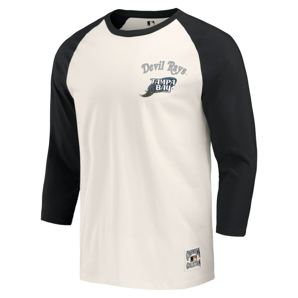 Tampa Bay Rays Darius Rucker Collection by Fanatics Cooperstown Collection Raglan 3/4-Sleeve T-Shirt | MLB Outlet