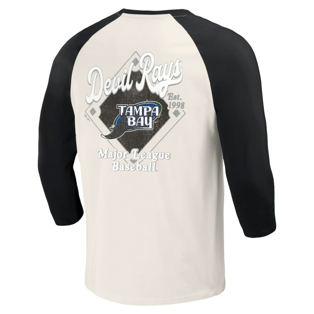 Tampa Bay Rays Darius Rucker Collection by Fanatics Cooperstown Collection Raglan 3/4-Sleeve T-Shirt | MLB Outlet